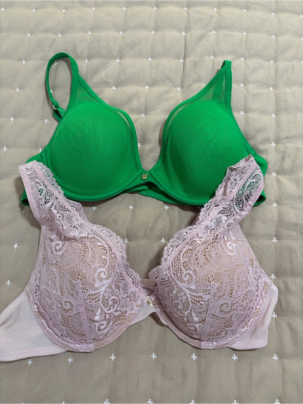 ThirdLove 24/7 Classic Uplift Plunge Bra & Lace Contour Plunge Bra 36B